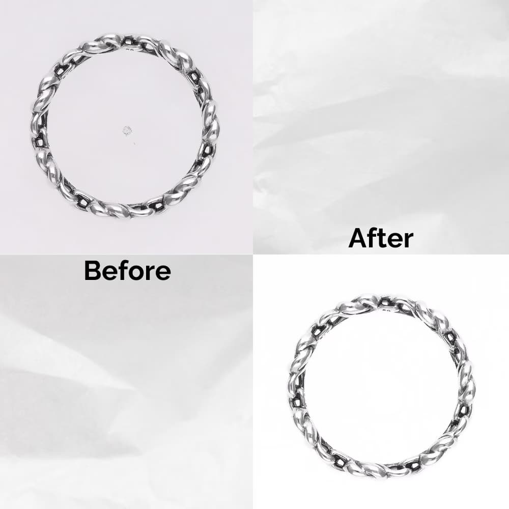 How do you get a perfect white background without clipping the product?