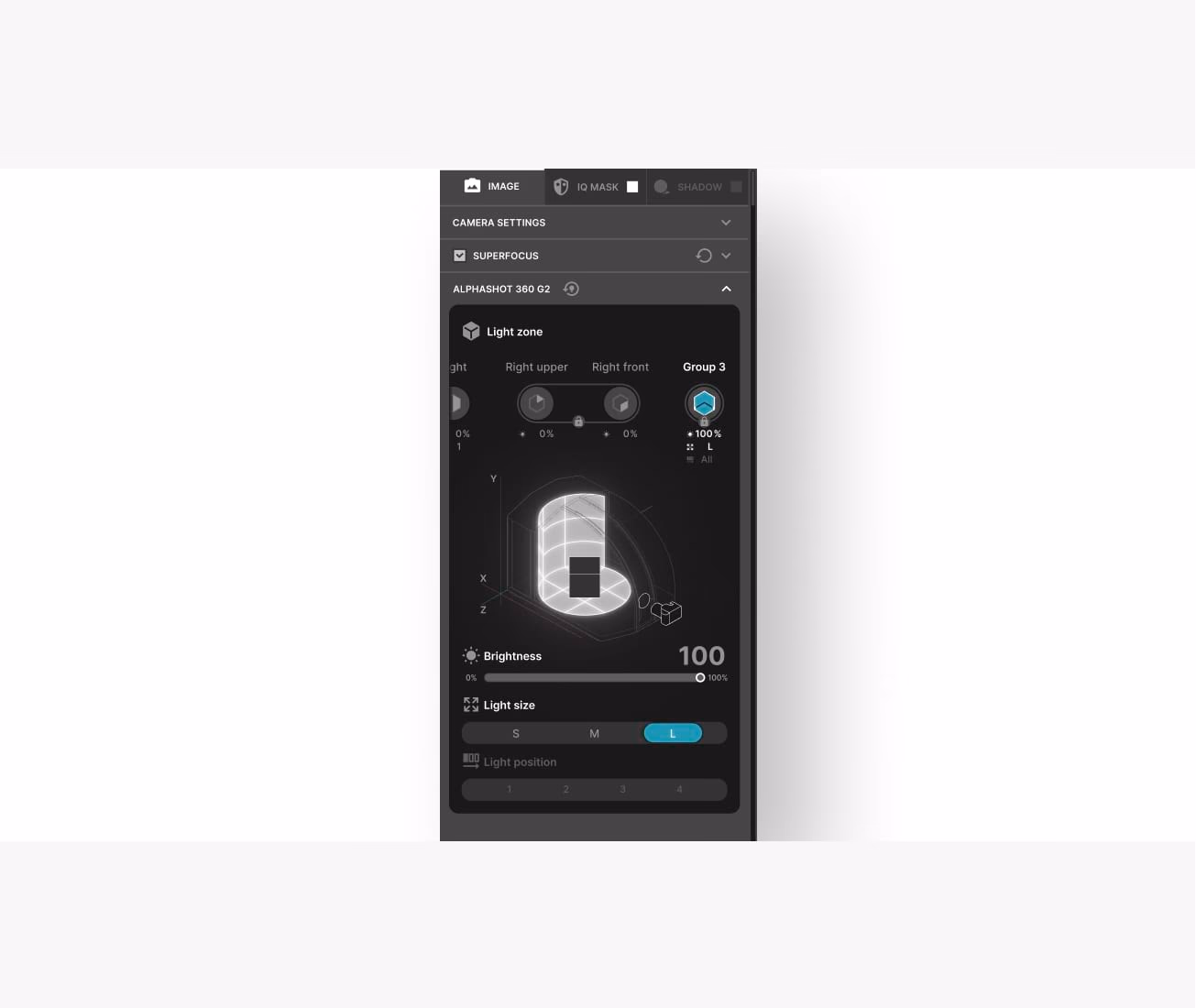 Contrôle éclairage Orbitvu Station