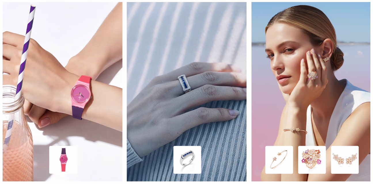 Comparaison avant/après BlendAI sur un produit e-commerce : packshot fond blanc transformé en visuel lifestyle contextualisé